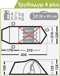 Палатка "Трубадур-4", plus